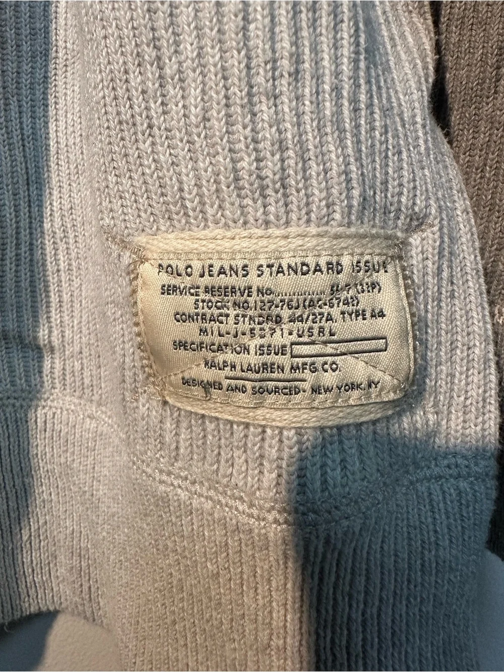 Polo by Ralph Lauren Men's Light Gray Ribbed Half-Zip Sweater